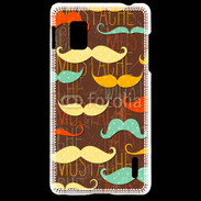 Coque LG Optimus G Fond en moustache