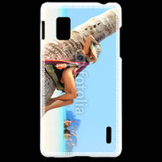 Coque LG Optimus G Sieste contre un palmier sur la plage