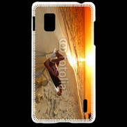 Coque LG Optimus G Couché de soleil agréable sur la plage