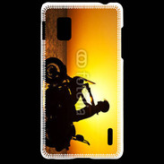 Coque LG Optimus G Femme biker au couché de soleil