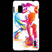 Coque LG Optimus G Basketteur coloré