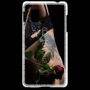 Coque LG Optimus G Lingerie et rose rouge