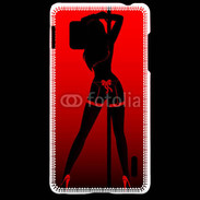 Coque LG Optimus G Pole danseuse noir et rouge