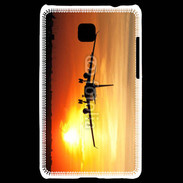 Coque LG Optimus L3 II Avion de ligne et couché de soleil