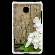 Coque LG Optimus L3 II Fleurs sur fond en bois