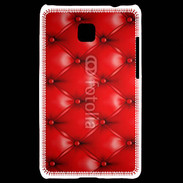 Coque LG Optimus L3 II Capitonnage cuir rouge