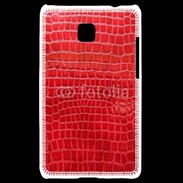 Coque LG Optimus L3 II Effet crocodile rouge