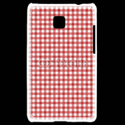 Coque LG Optimus L3 II Effet vichy rouge et blanc