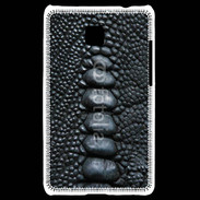 Coque LG Optimus L3 II Effet crocodile noir