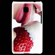 Coque LG Optimus L3 II Fraise et bouche 2