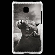 Coque LG Optimus L3 II Lionne en noir et blanc