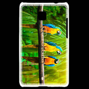 Coque LG Optimus L3 II Trois perroquets bleu et jaune