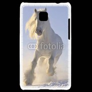 Coque LG Optimus L3 II Cheval blanc dans la neige
