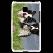 Coque LG Optimus L3 II Chien Border Collie noir et blanc