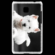 Coque LG Optimus L3 II Chiot blanc 5