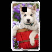 Coque LG Optimus L3 II Portrait chiot Husky de Sibérie 1