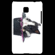 Coque LG Optimus L3 II Lapin noir et blanc dans un chapeau