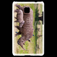 Coque LG Optimus L3 II Rhinocéros et son petit