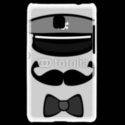 Coque LG Optimus L3 II Moustache et casquette tête de mort