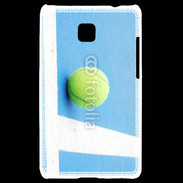 Coque LG Optimus L3 II Cours de tennis béton bleu