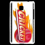Coque LG Optimus L3 II Cricket balle flamme