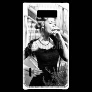 Coque LG Optimus L7 Aristocrate en noir et blanc