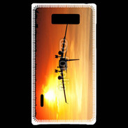 Coque LG Optimus L7 Avion de ligne et couché de soleil