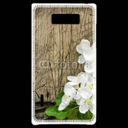Coque LG Optimus L7 Fleurs sur fond en bois