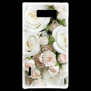 Coque LG Optimus L7 Rose blanche et rose 5