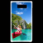 Coque LG Optimus L7 Kayak dans un lagon