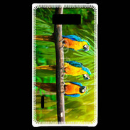 Coque LG Optimus L7 Trois perroquets bleu et jaune
