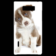 Coque LG Optimus L7 Chiot Colley marron et blanc