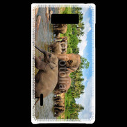 Coque LG Optimus L7 Groupe d'éléphants à la rivière
