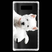 Coque LG Optimus L7 Chiot blanc 5
