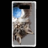 Coque LG Optimus L7 Chaton et pelote de laine