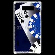 Coque LG Optimus L7 Poker bleu et noir 2