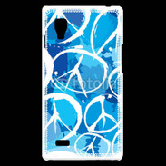 Coque LG Optimus L9 Peace and love Bleu