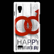 Coque LG Optimus L9 Saint valentin sur fond bois