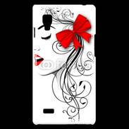 Coque LG Optimus L9 Visage glamour noir et rouge
