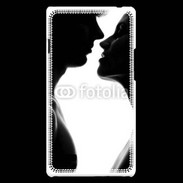 Coque LG Optimus L9 Couple d'amoureux en noir et blanc