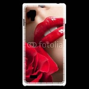 Coque LG Optimus L9 Bouche et rose glamour
