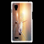 Coque LG Optimus L9 Avion de ligne au coucher de soleil