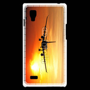 Coque LG Optimus L9 Avion de ligne et couché de soleil