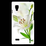 Coque LG Optimus L9 Fleurs de Lys blanc