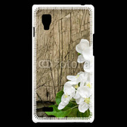 Coque LG Optimus L9 Fleurs sur fond en bois