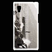 Coque LG Optimus L9 Pêcheur noir et blanc