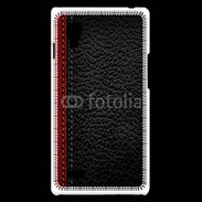 Coque LG Optimus L9 Effet cuir noir et rouge