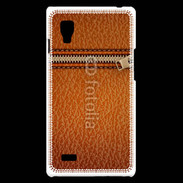 Coque LG Optimus L9 Effet cuir avec zippe