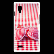 Coque LG Optimus L9 Mode vichy et petit coeur