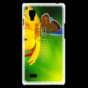 Coque LG Optimus L9 Papillon posé sur une fleur